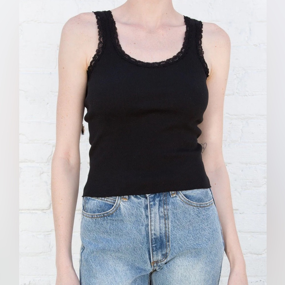 Brandy Melville Black Ronnie Lace Tank Top